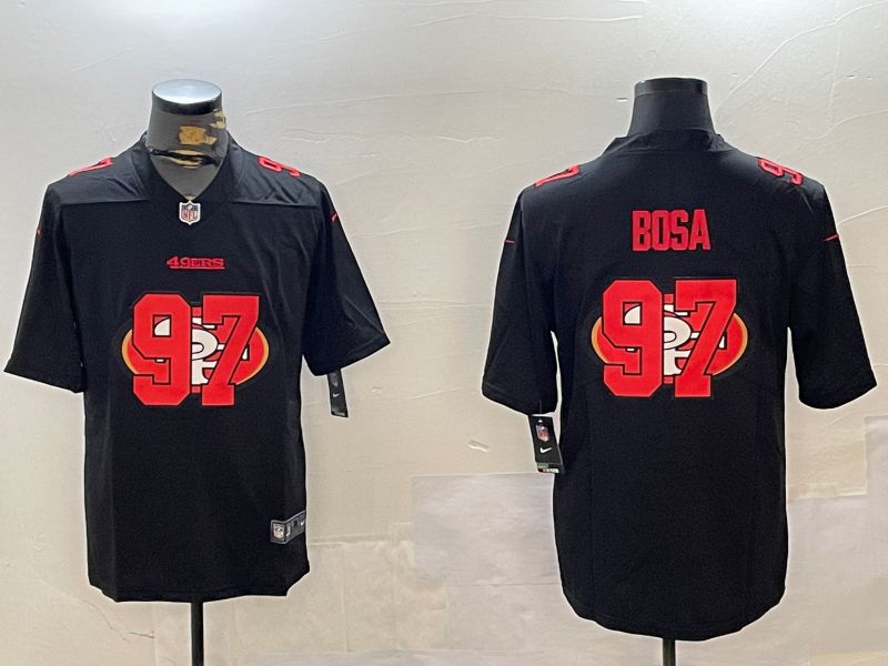 Men San Francisco 49ers 97 Bosa Black Fashion 2024 Nike Limited NFL Jersey style 3